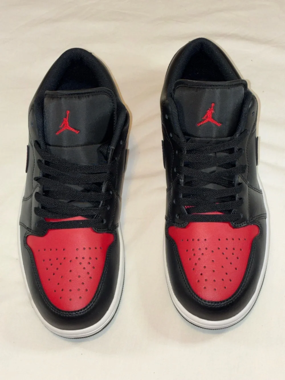 Nike Air Jordan 1 Low Black and Red Sneakers - Picture 2 of 8